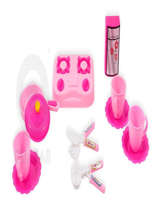 Quasar Happy Cooking Set Mini Kitchen Set Little Chef Cookware Pretend Play Set Toy with Accessories for Kids Best Gift Your Children (Happy Cooking Pink Set) - Image 2